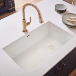 Ruvati epiGranite 32" Undermount Granite Composite Kitchen Sink, Arctic White, RVG2033WH