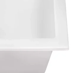 Ruvati epiGranite 23 x 17 inch Granite Composite Undermount Single Bowl Kitchen Sink, Arctic White, RVG2023WH