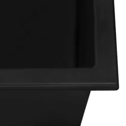 Ruvati epiGranite 23 x 17 inch Granite Composite Undermount Single Bowl Kitchen Sink, Midnight Black, RVG2023BK