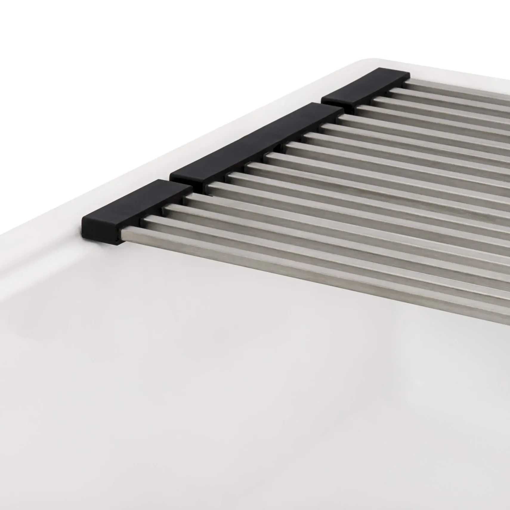 Ruvati epiStage 33" Drop-in Topmount Granite Composite Workstation Kitchen Sink, Arctic White, RVG1302WH