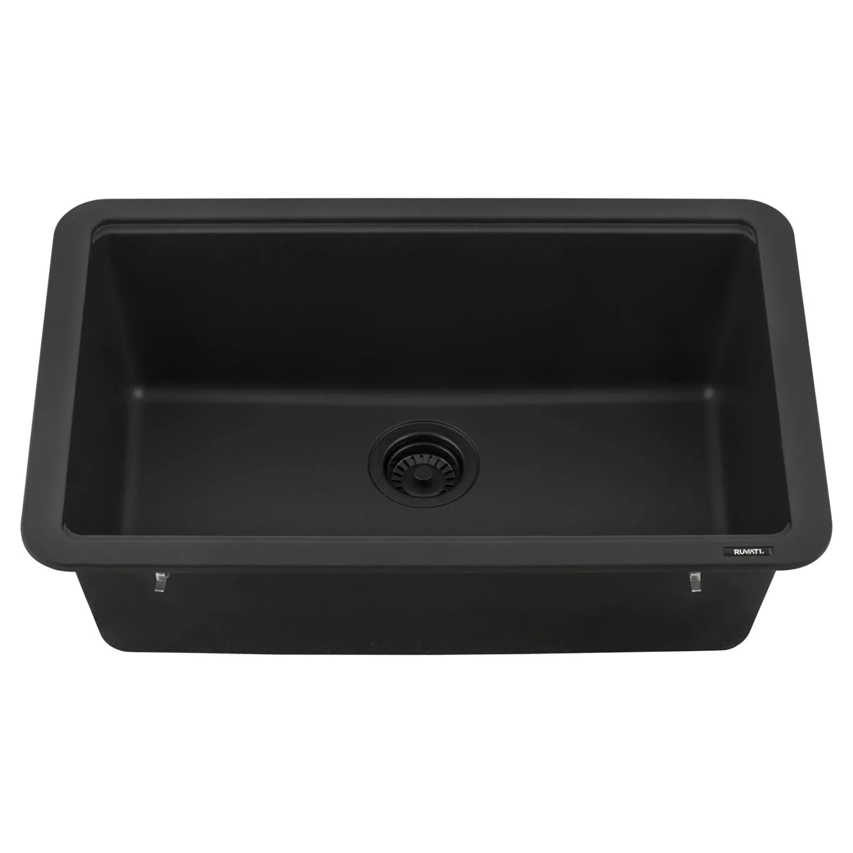 Ruvati epiStage 30" Granite Composite Workstation Kitchen Sink, Midnight Black, RVG2310BK