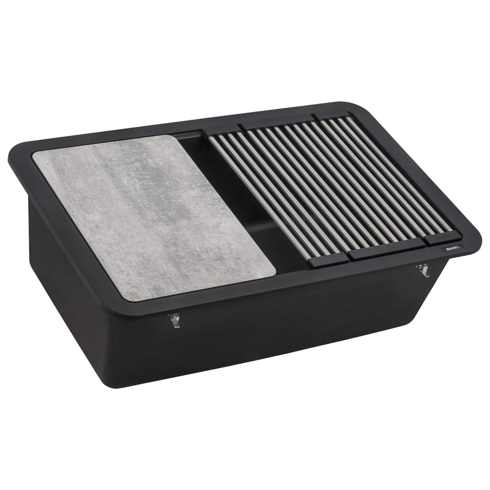 Ruvati epiStage 30" Granite Composite Workstation Kitchen Sink, Midnight Black, RVG2310BK