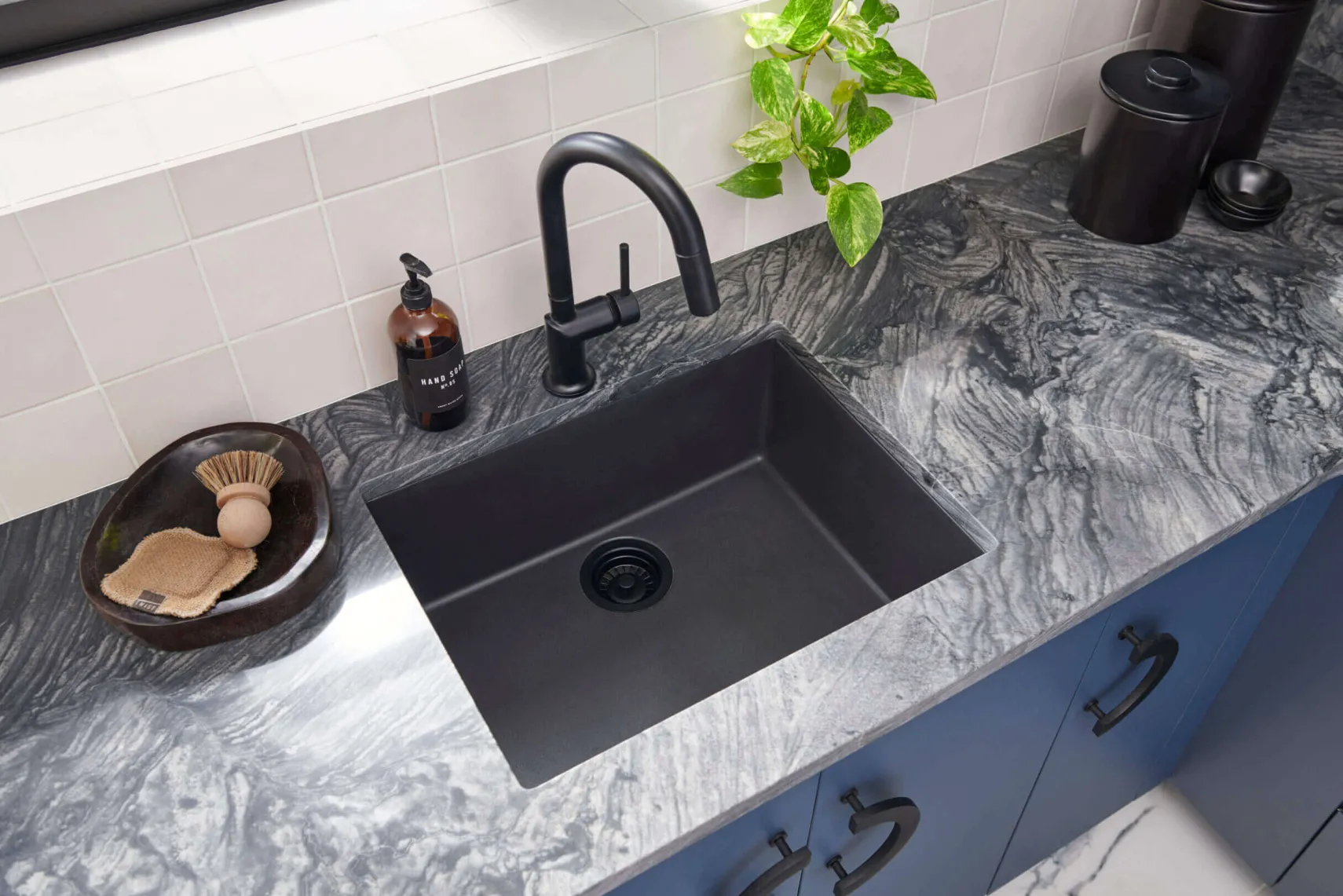 Ruvati epiStage 33" Undermount Granite Composite Workstation Kitchen Sink, Midnight Black, RVG2302BK