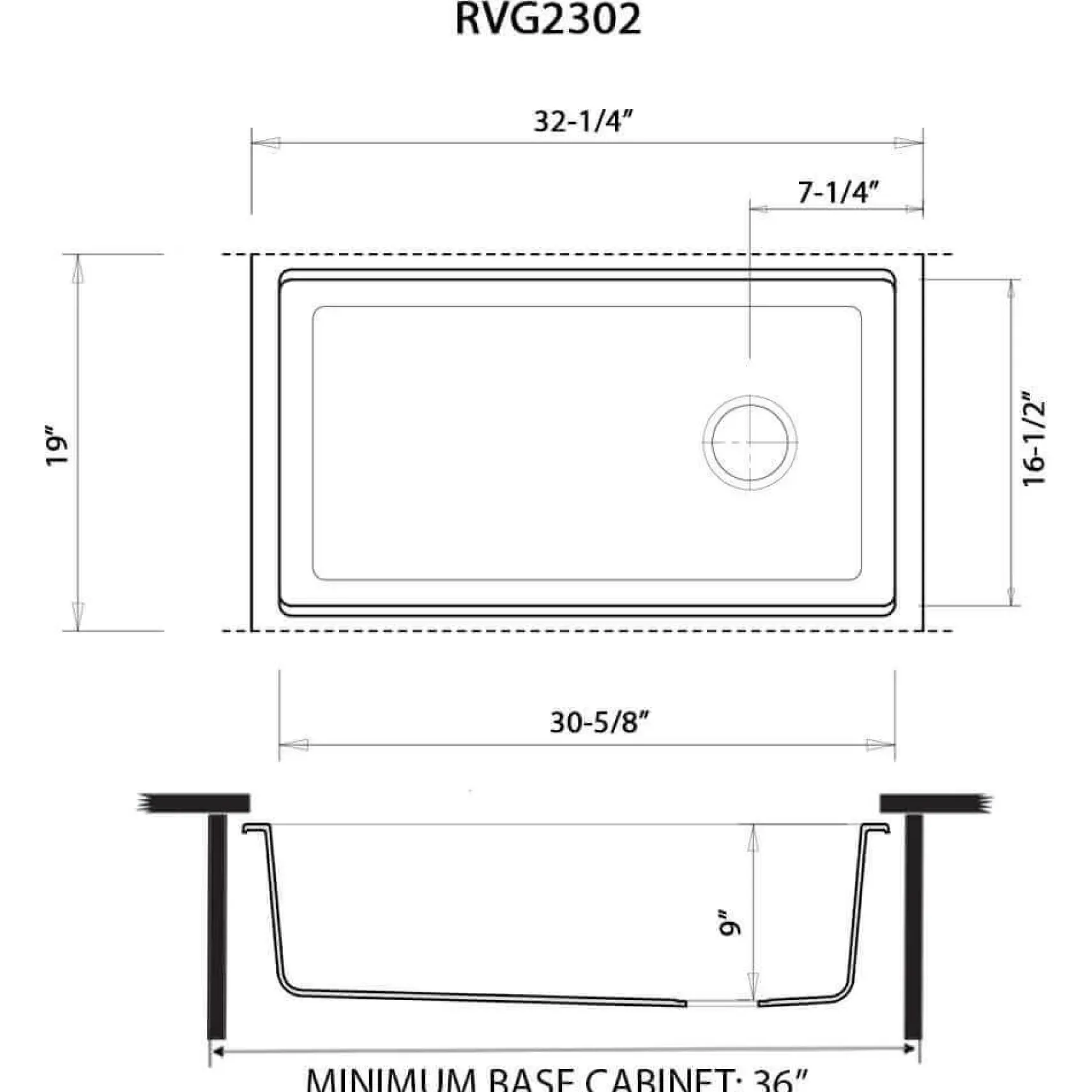 Ruvati epiStage 33" Undermount Granite Composite Workstation Kitchen Sink, Midnight Black, RVG2302BK