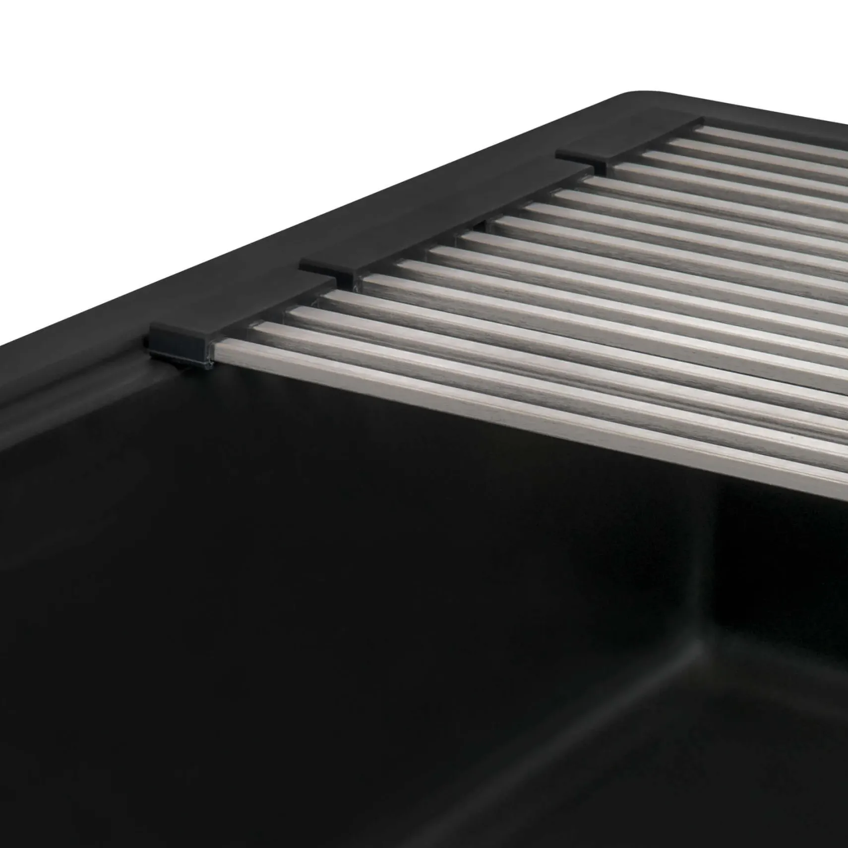 Ruvati epiStage 33" Undermount Granite Composite Workstation Kitchen Sink, Midnight Black, RVG2302BK