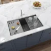 Ruvati epiStage 33" Undermount Granite Composite Workstation Kitchen Sink, Urban Gray, RVG2302UG