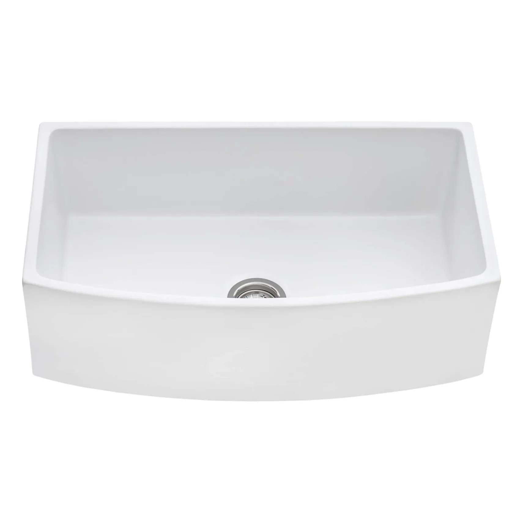 Ruvati Fiamma 33" Fireclay Farmhouse Sink, White, RVL2398WH