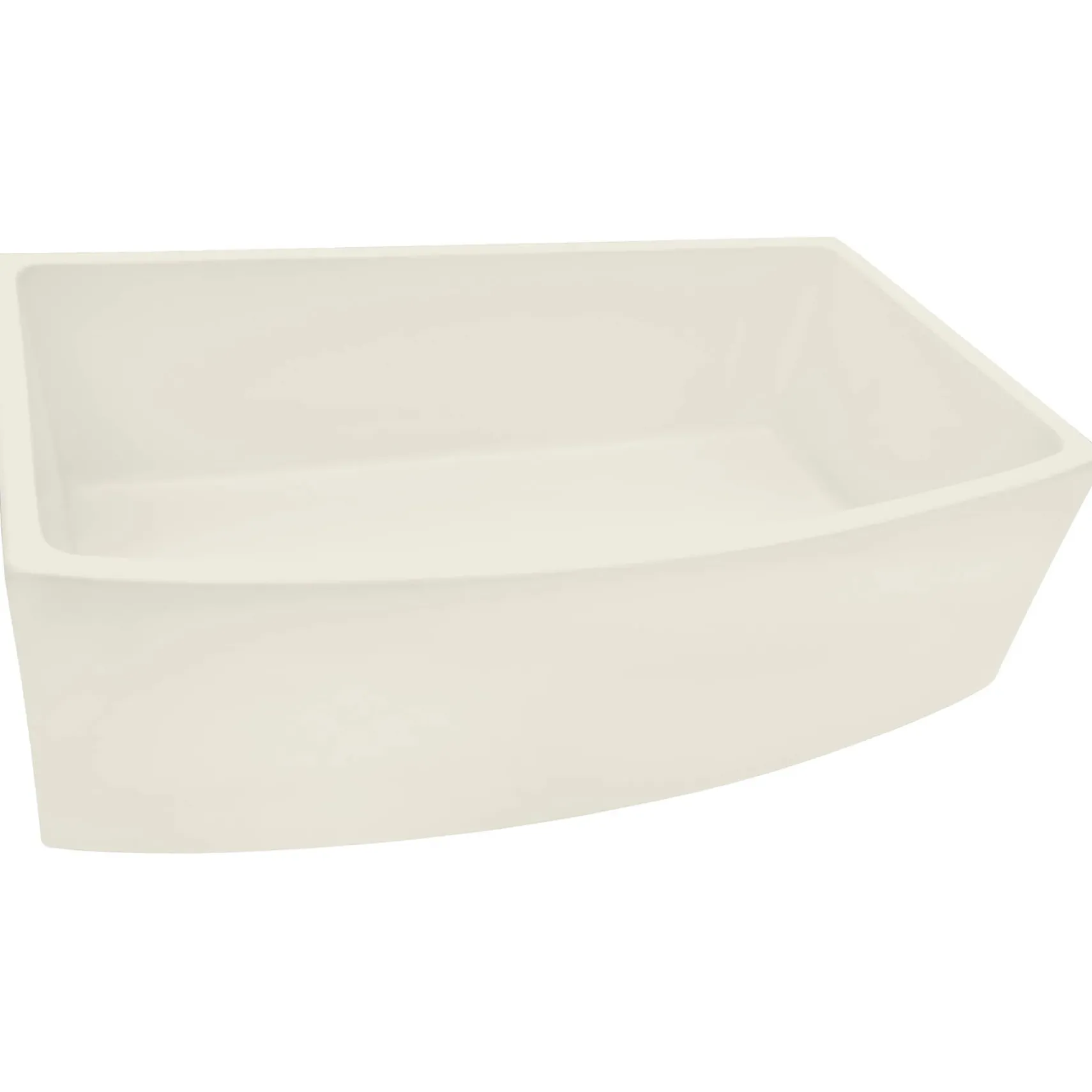 Ruvati Fiamma 33 inch Fireclay Biscuit Farmhouse Kitchen Sink Bow Front Curved Apron Single Bowl, RVL2398BS