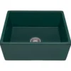 Ruvati Fiamma 23-inch Fireclay Farmhouse Kitchen Laundry Utility Sink Single Bowl, Emerald Green, RVL2468EG