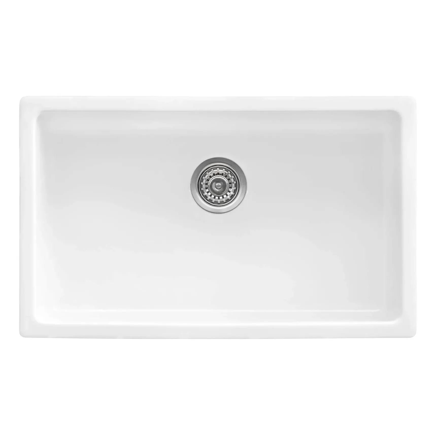 Ruvati Fiamma 27-inch Fireclay Undermount / Drop-in Topmount Kitchen Sink Single Bowl, White, RVL2707WH