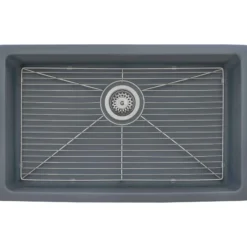 Ruvati Fiamma 30-inch Fireclay Undermount / Drop-in Topmount Kitchen Sink Single Bowl, Laguna Blue, RVL3030LU