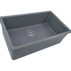 Ruvati Fiamma 30-inch Fireclay Undermount / Drop-in Topmount Kitchen Sink Single Bowl, Laguna Blue, RVL3030LU
