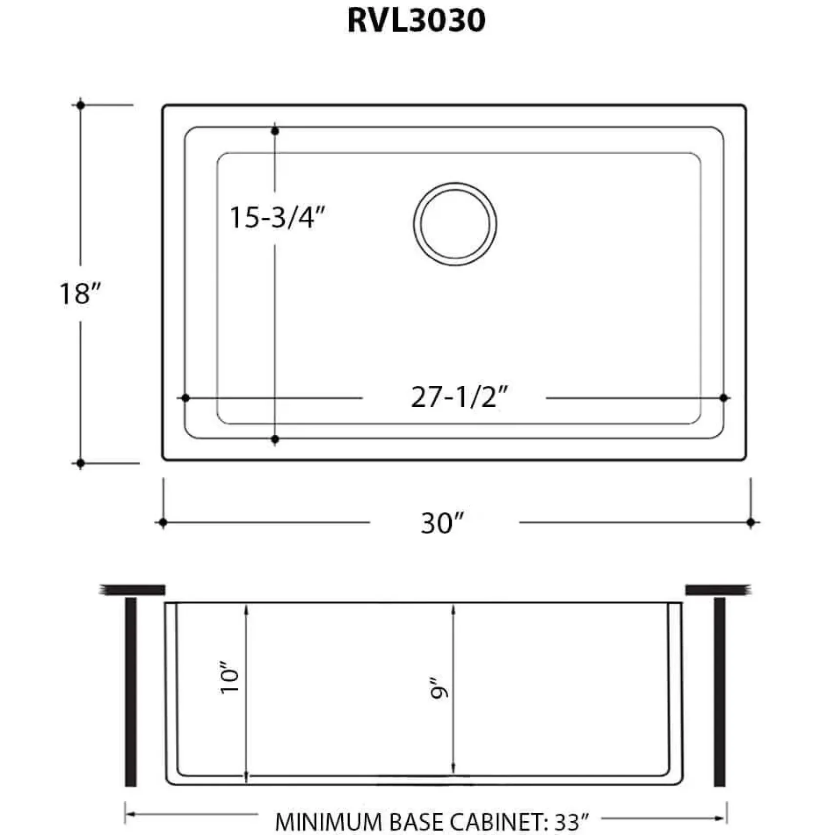 Ruvati Fiamma 30-inch Fireclay Undermount / Drop-in Topmount Kitchen Sink Single Bowl, Laguna Blue, RVL3030LU