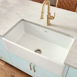 Ruvati Fiamma 30" Reversible Fireclay Apron-front Farmhouse Sink, White, RVL2100WH