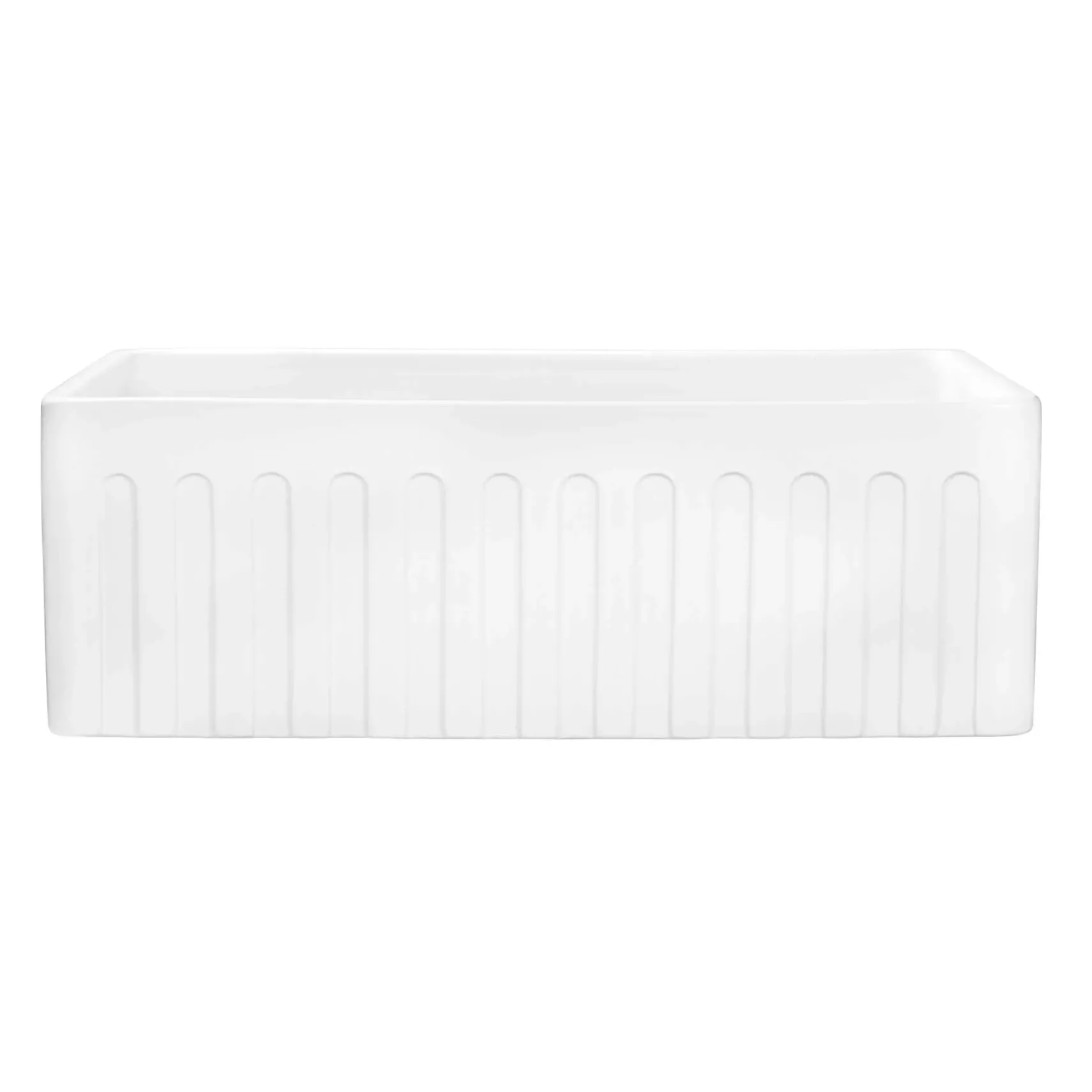Ruvati Fiamma 33" Reversible Fireclay Apron-front Farmhouse Sink, White, RVL2300WH