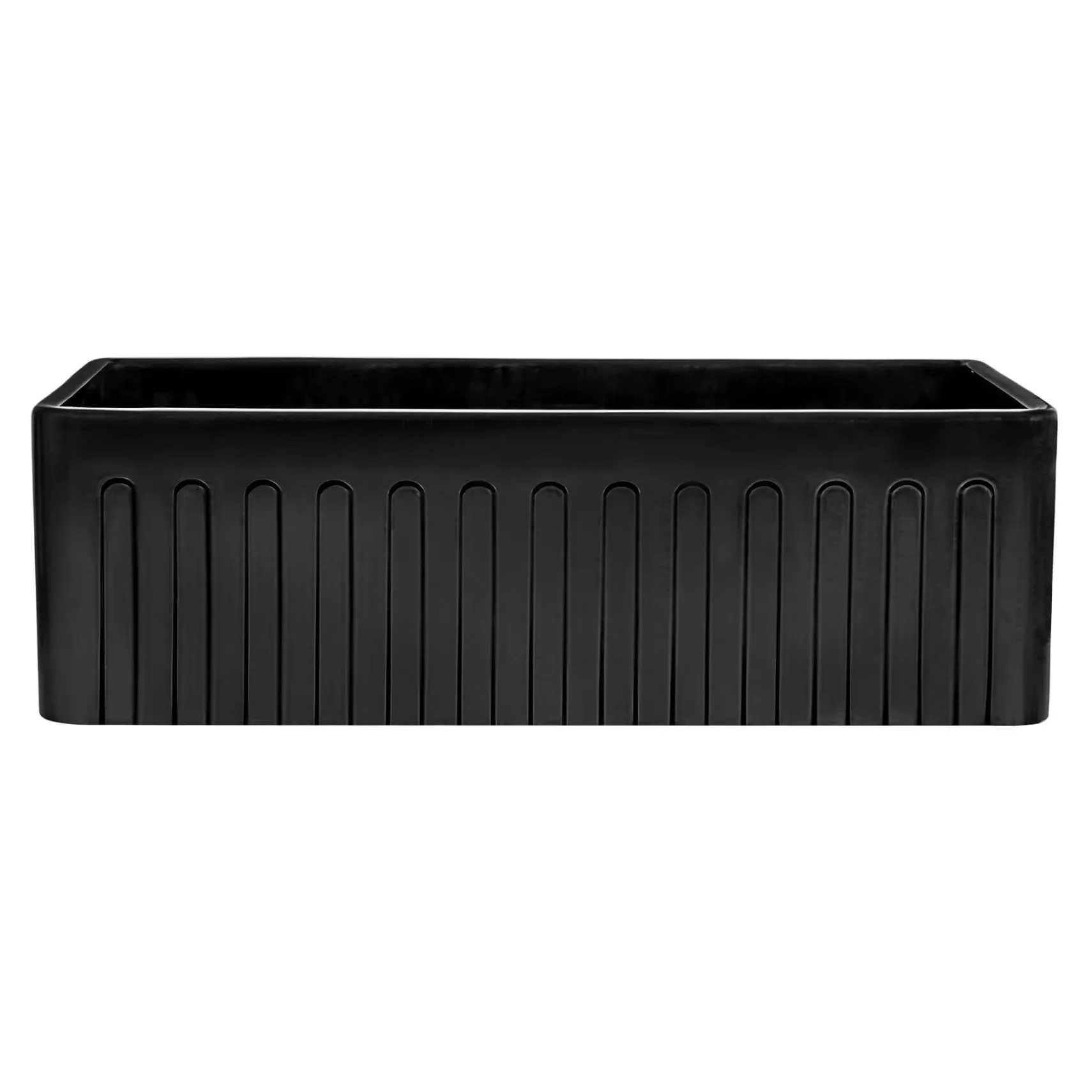 Ruvati Fiamma 33" Reversible Fireclay Apron-front Farmhouse Sink, Glossy Black, RVL2300BK