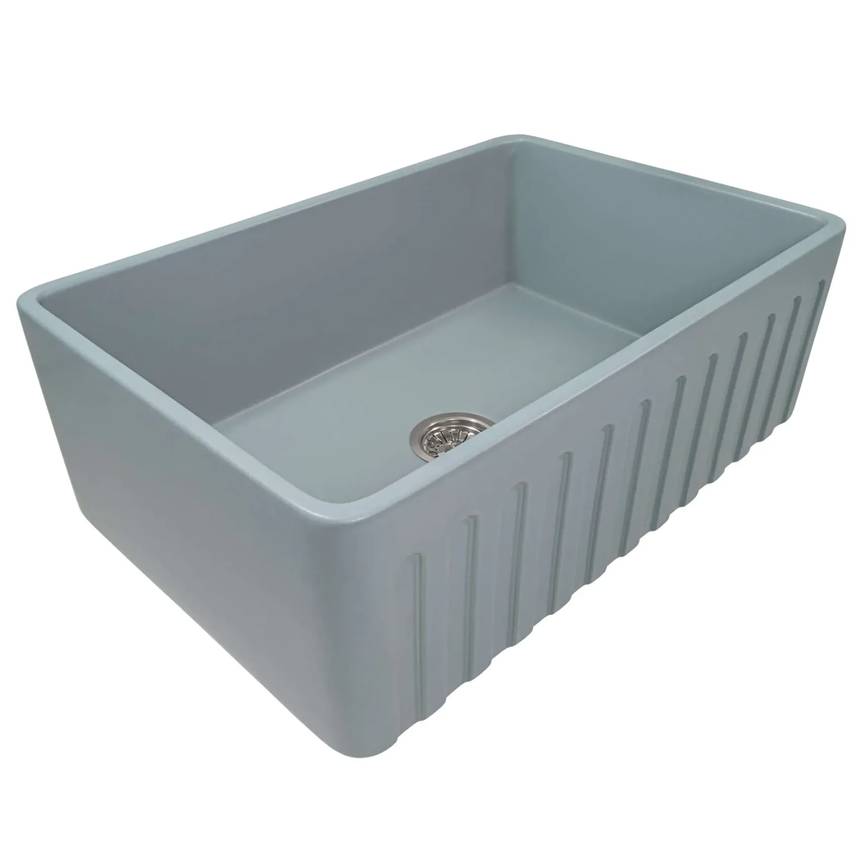 Ruvati Fiamma 30" Reversible Fireclay Apron-front Farmhouse Sink, Horizon Gray, RVL2100GR
