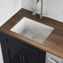 Ruvati Fiamma 24" Undermount Fireclay Kitchen Sink, White, RVL2420WH