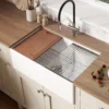 Ruvati Fiore 30" Fireclay Workstation Farmhouse Sink, White, RVL2182WH