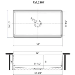 Ruvati Fiore 33 inch Fireclay Workstation Emerald Green Farmhouse Kitchen Sink Apron Front Single Bowl, RVL2387EG