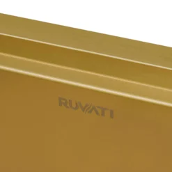 Ruvati Giana 30-inch Polished Brass Matte Gold Workstation Undermount Kitchen Sink Single Bowl, Stainless Steel, 16, Matte Gold Satin Brass, RVH6530GG