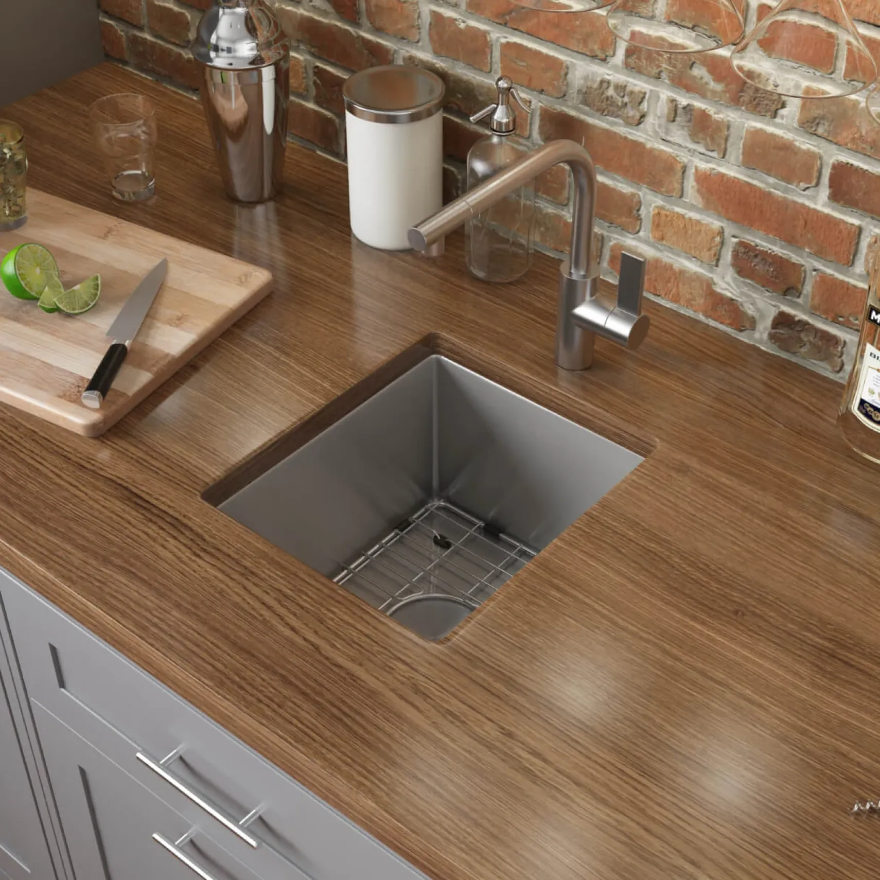 Ruvati Gravena 13" Undermount Rectangle Stainless Steel Bar/Prep Sink, 16 Gauge, Round Corners, RVH7013