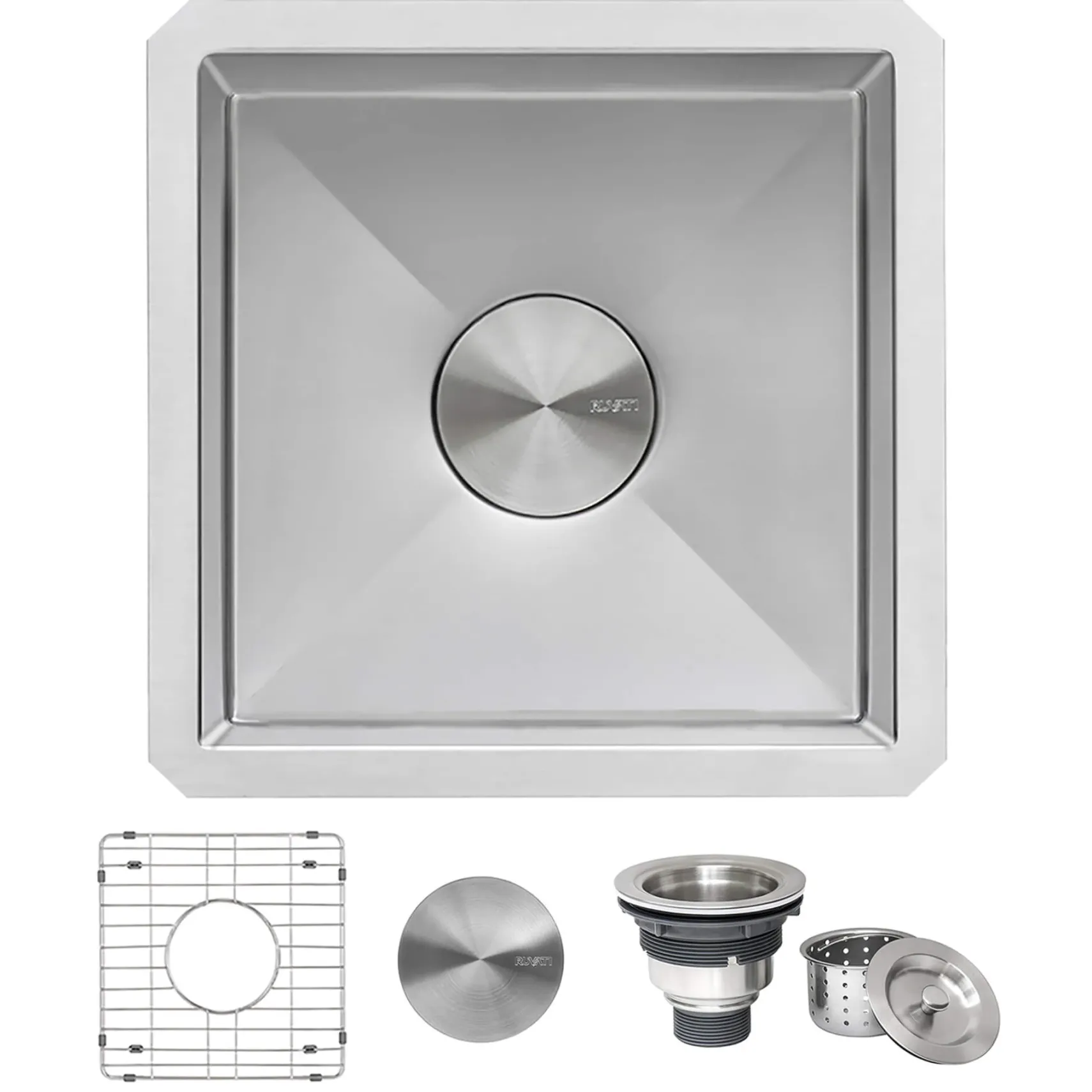 Ruvati Gravena 13" Undermount Rectangle Stainless Steel Bar/Prep Sink, 16 Gauge, Round Corners, RVH7013
