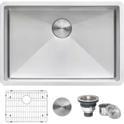 Ruvati Gravena 27" Undermount Stainless Steel Kitchen Sink, 16 Gauge, Rounded Corners, RVH7127