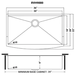 Ruvati 36-inch Apron-Front Farmhouse Kitchen Sink - Gunmetal Black Matte Stainless Steel Single Bowl - RVH9880BL