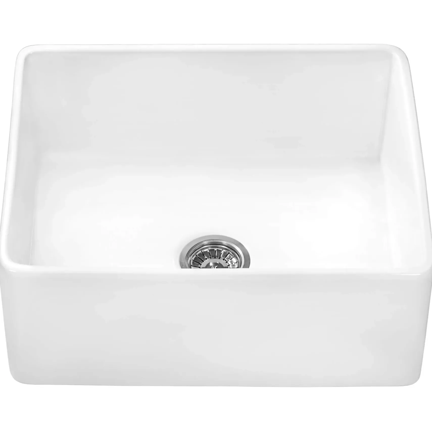 Ruvati 23-inch Fireclay Farmhouse Kitchen Laundry Utility Sink Single Bowl - White, RVL2468WH