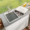 Ruvati Insulated Ice Chest and Outdoor Sink 29 x 20 inch BBQ Workstation Topmount T-316 Stainless Steel, RVQ6290