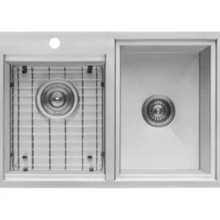 Ruvati Insulated Ice Chest and Outdoor Sink 29 x 20 inch BBQ Workstation Topmount T-316 Stainless Steel, RVQ6290