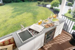Ruvati Insulated Ice Chest and Outdoor Sink 29 x 20 inch BBQ Workstation Topmount T-316 Stainless Steel, RVQ6290