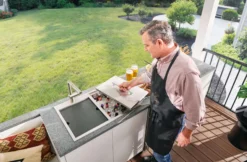 Ruvati Insulated Ice Chest and Outdoor Sink 29 x 20 inch BBQ Workstation Topmount T-316 Stainless Steel, RVQ6290