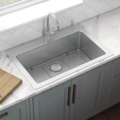 Ruvati Modena 33" Drop-in Topmount Stainless Steel Kitchen Sink, 16 Gauge, RVM5001