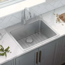 Ruvati Modena 23" Drop-in Topmount Stainless Steel Kitchen Sink, 16 Gauge, RVM5923