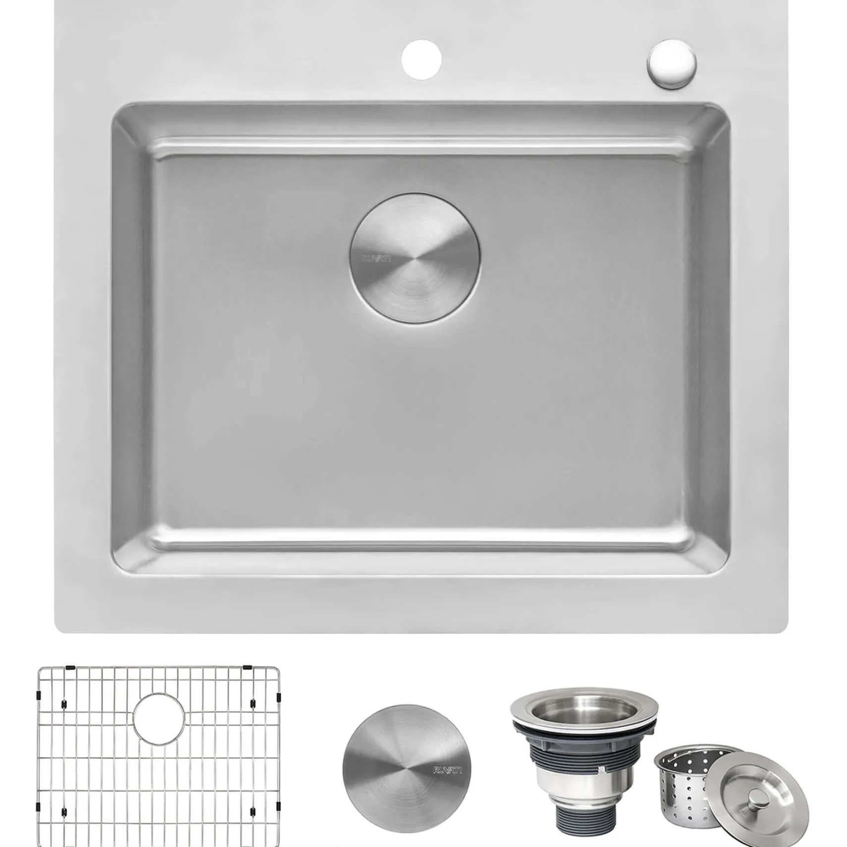Ruvati Modena 23" Drop-in Topmount Stainless Steel Kitchen Sink, 16 Gauge, RVM5923