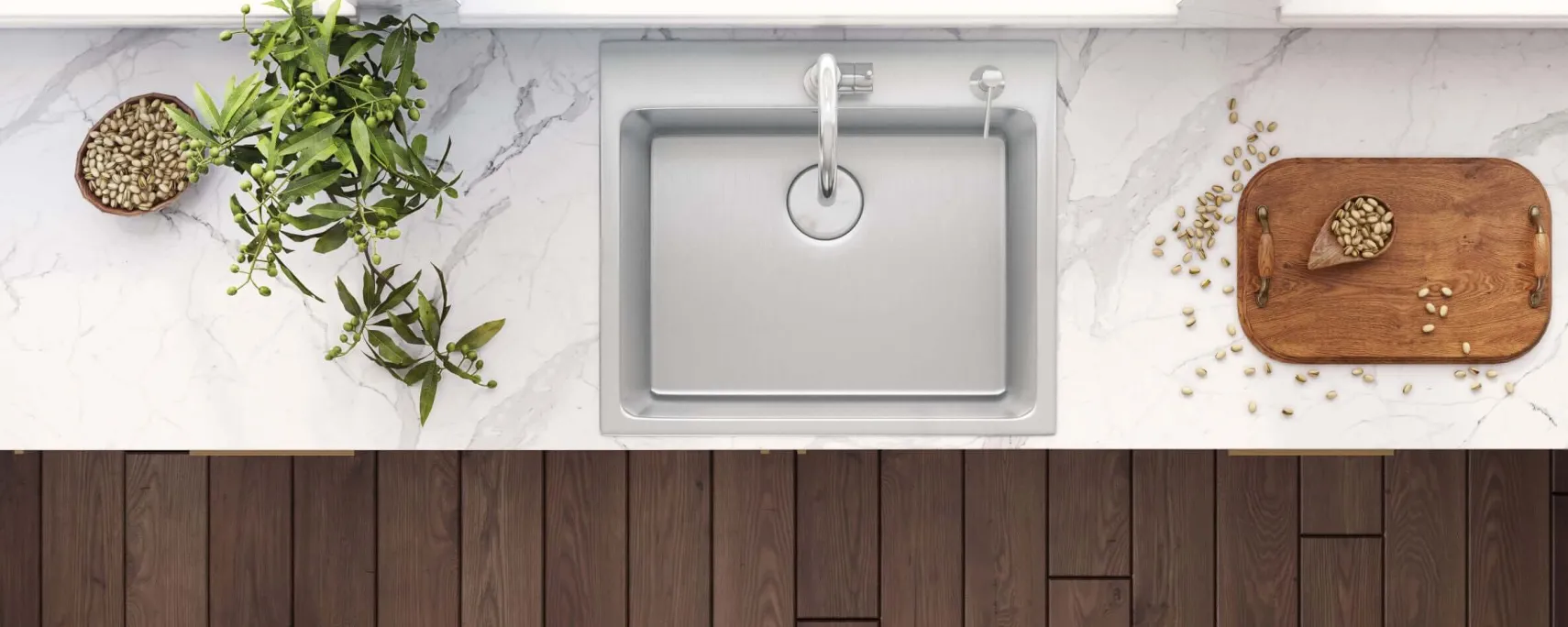 Ruvati Modena 23" Drop-in Topmount Stainless Steel Kitchen Sink, 16 Gauge, RVM5923