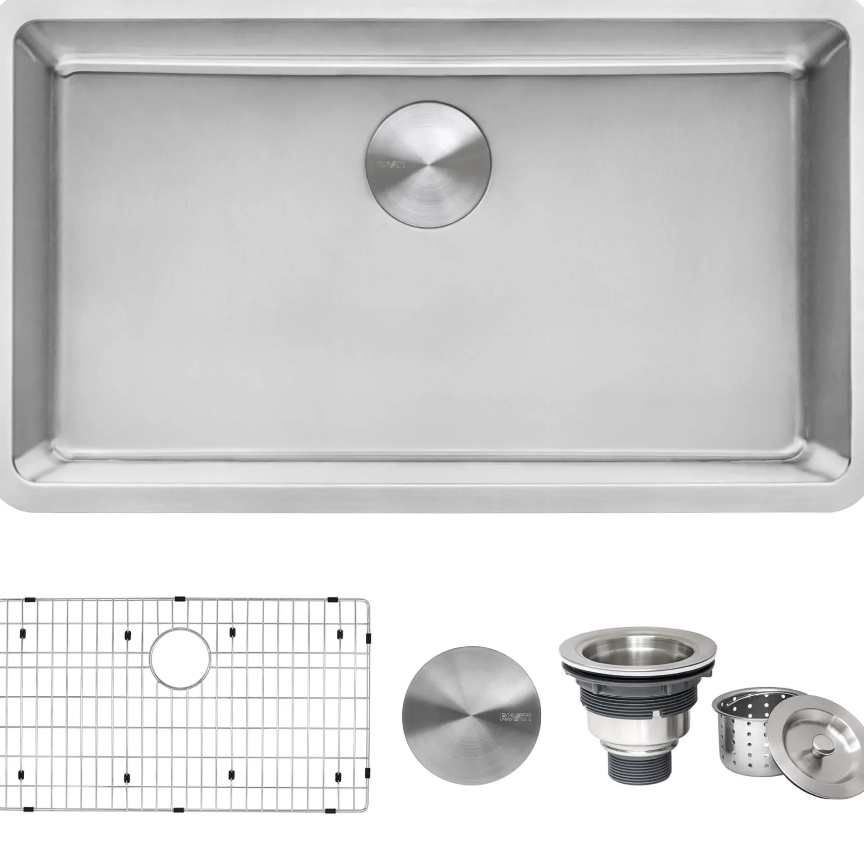 Ruvati Modena 31" Undermount Stainless Steel Kitchen Sink, 16 Gauge, RVM5931