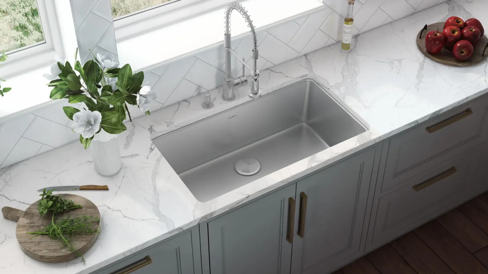 Ruvati Modena 31" Undermount Stainless Steel Kitchen Sink, 16 Gauge, RVM5931