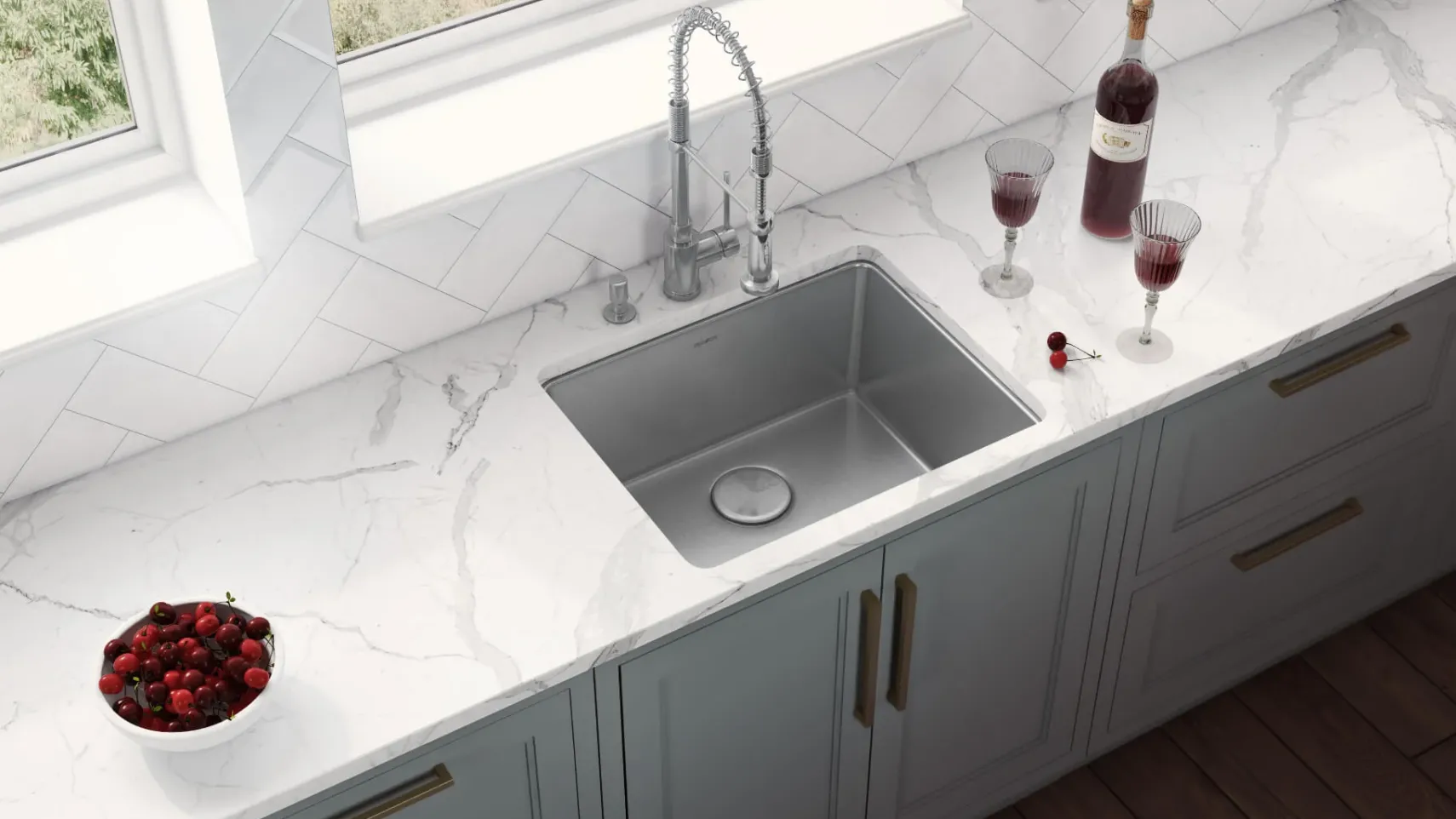 Ruvati Modena 23" Undermount Stainless Steel Kitchen Sink, 16 Gauge, RVM5908