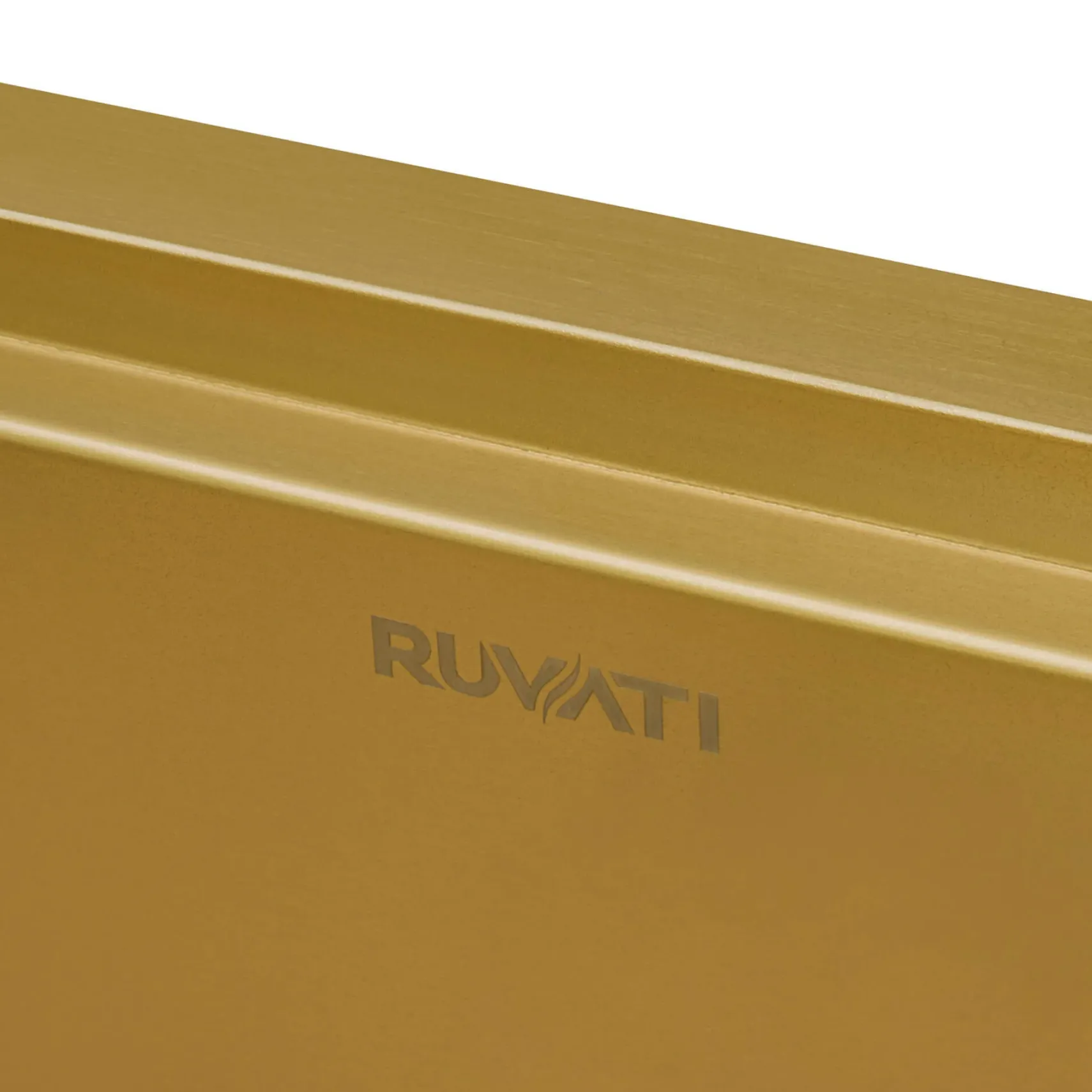 Ruvati Monaco 36" Stainless Steel Workstation Apron-front Farmhouse Sink, Matte Gold Brass Tone, 16 Gauge, RVH9308GG