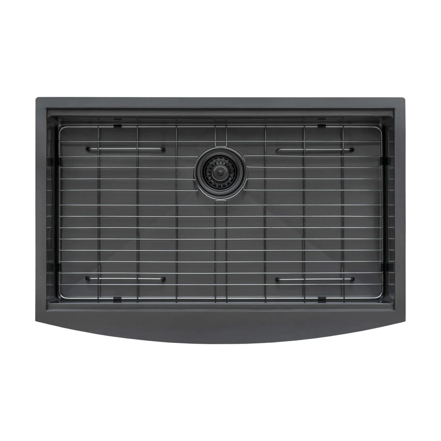 Ruvati Monaco 36" Stainless Steel Workstation Apron-front Farmhouse Sink, Gunmetal Matte Black, 16 Gauge, RVH9308BL