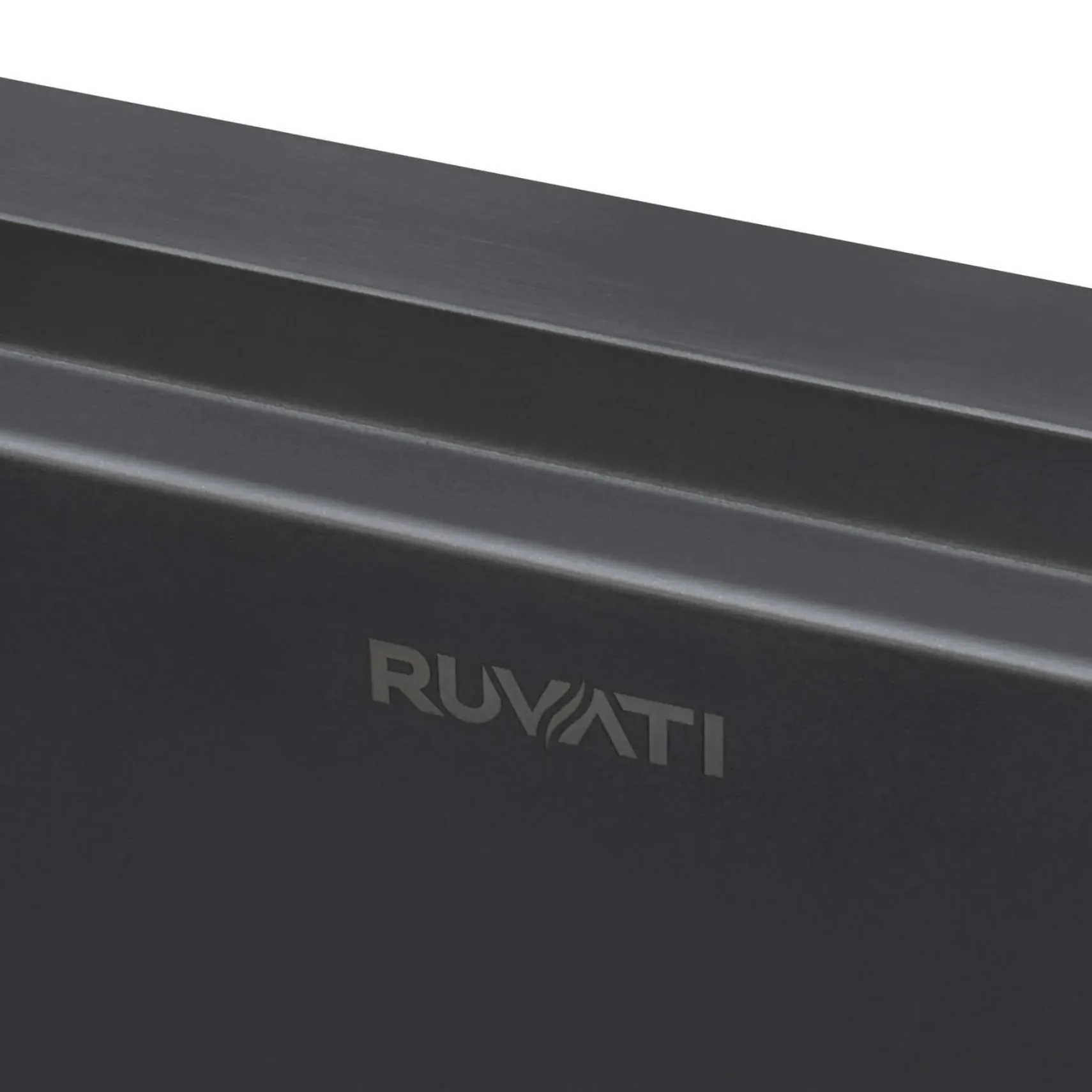 Ruvati Monaco 36" Stainless Steel Workstation Apron-front Farmhouse Sink, Gunmetal Matte Black, 16 Gauge, RVH9308BL