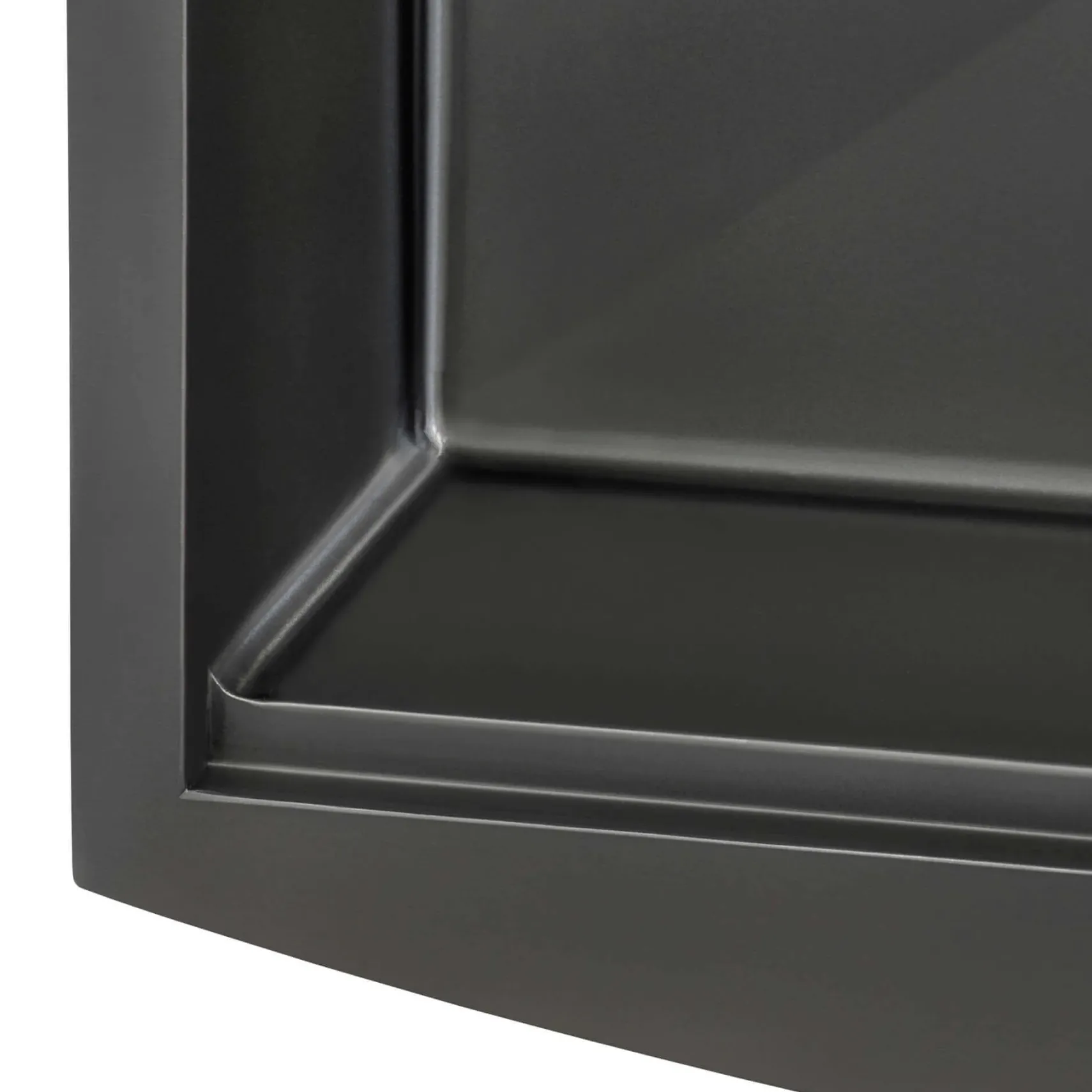 Ruvati Monaco 33" Stainless Steel Workstation Apron-front Farmhouse Sink, Gunmetal Matte Black, 16 Gauge, RVH9207BL