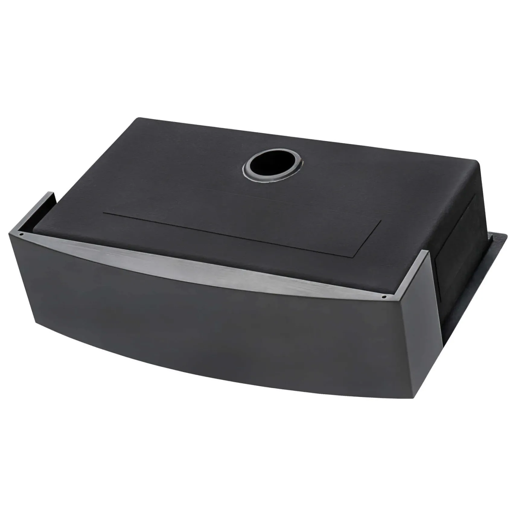 Ruvati Monaco 33" Stainless Steel Workstation Apron-front Farmhouse Sink, Gunmetal Matte Black, 16 Gauge, RVH9207BL