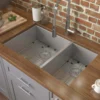 Ruvati Nesta 32" Undermount Stainless Steel Kitchen Sink, 60/40 Double Bowl, 16 Gauge, Zero Radius, RVH7515