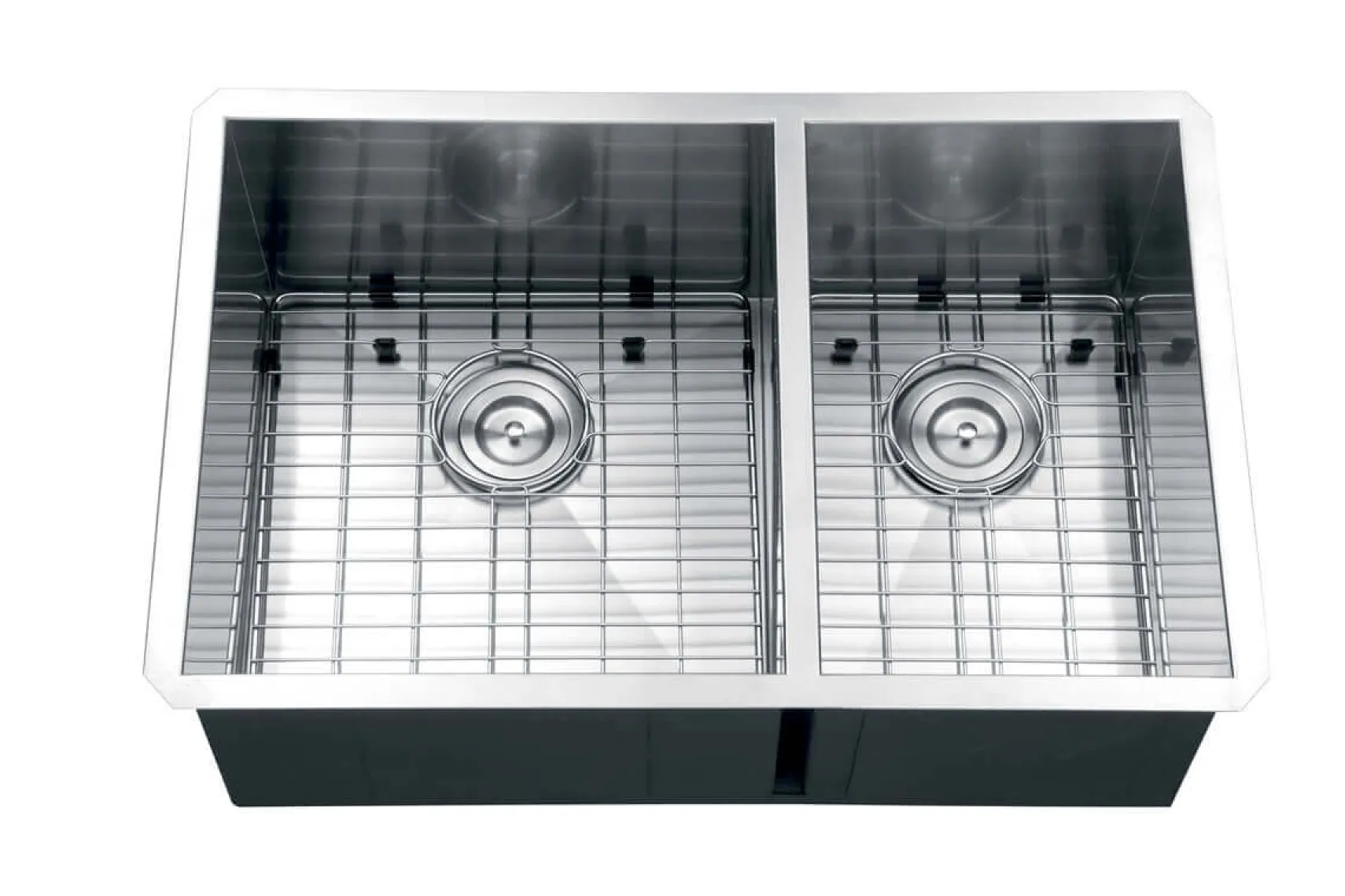Ruvati Nesta 32" Undermount Stainless Steel Kitchen Sink, 60/40 Double Bowl, 16 Gauge, Zero Radius, RVH7515