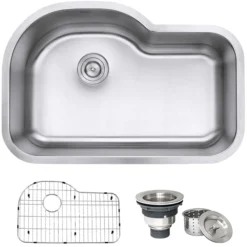 Ruvati Parmi 32" Undermount Stainless Steel Kitchen Sink, 16 Gauge, RVM4700