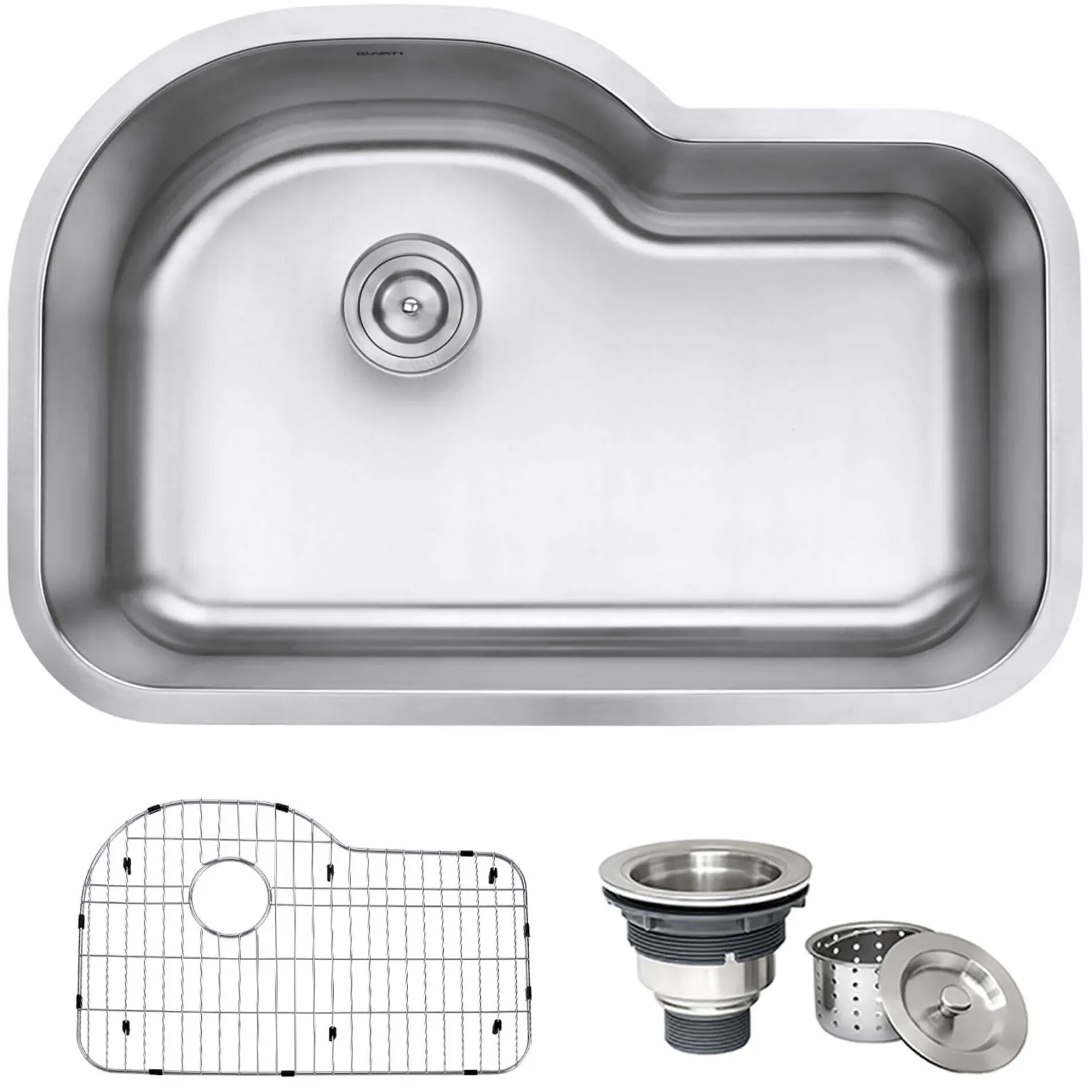 Ruvati Parmi 32" Undermount Stainless Steel Kitchen Sink, 16 Gauge, RVM4700